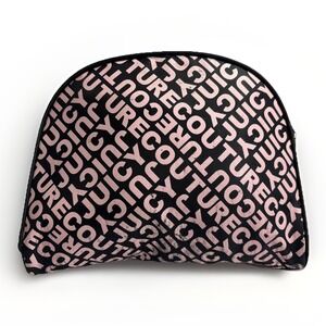 Juicy‎ Couture All Over Logo Travel Cosmetic Makeup Bag Pouch Pink Black